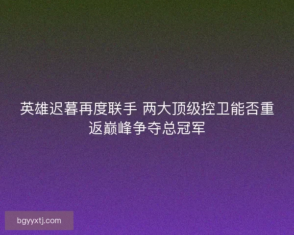 英雄迟暮再度联手 两大顶级控卫能否重返巅峰争夺总冠军